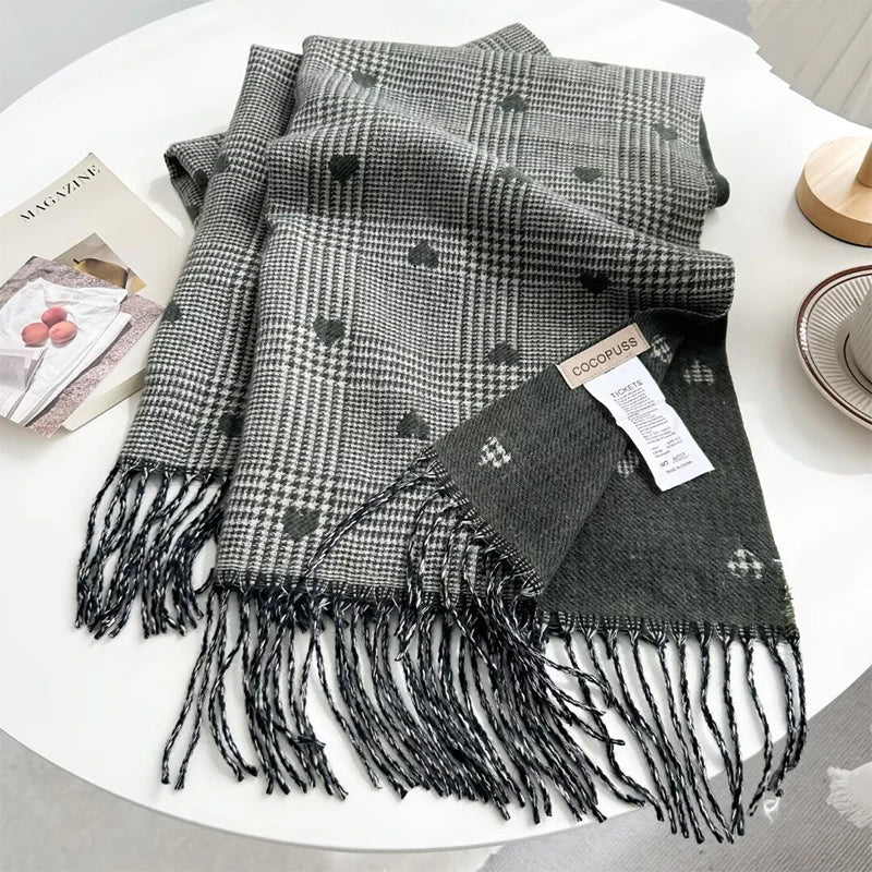 Women Winter Cashmere Scarf Plaid Bohemia