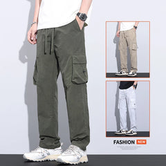 Summer Men's Ultra Thin Baggy Casual Pants Retro Casual