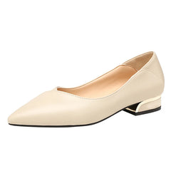 Single Shoes Thick Heel Pointed Toe Shallow All-match