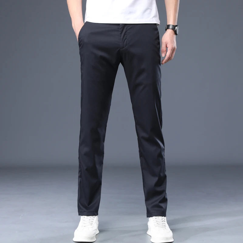 Summer Fabric Men's Thin Casual Pants Classic Fashion Regular Clothes