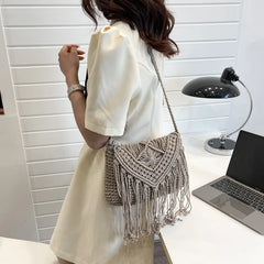 Fashion Woven Hollow Shoulder Bags Female Summer Beach Bag