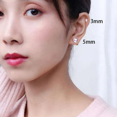 Stainless Steel Pearl Ear Studs Earrings Jewelry