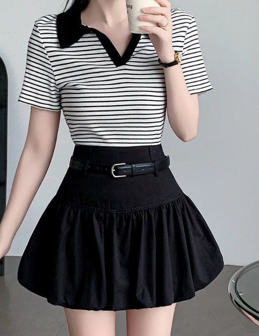 Cute Dot Summer Dress Suit Women 2 Pieces Mini Dress Sets