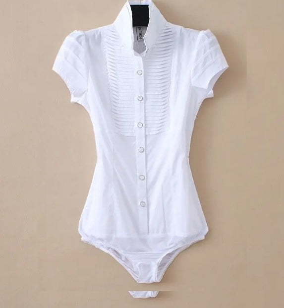 Elegant Bodysuit Short Sleeve Design Blouses