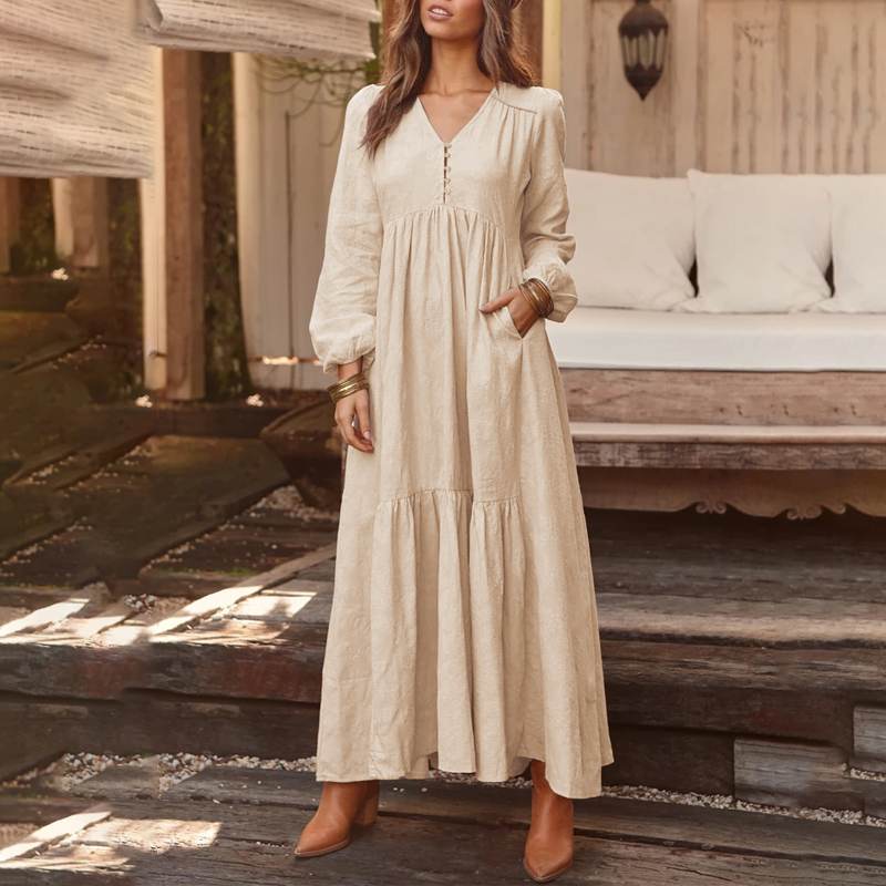 Bohemian Shirt Dress Women Maxi Sundress