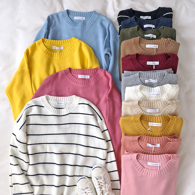 Pullover Loose Casual Stripe Oversize Knitted Sweater