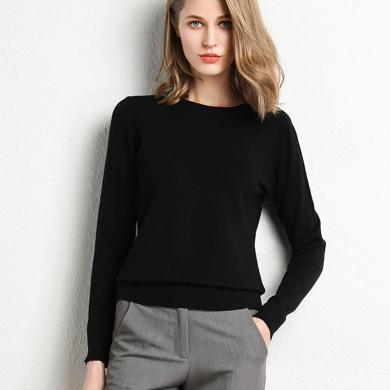 long-sleeved Knitted Pullovers Shirt Female Tops