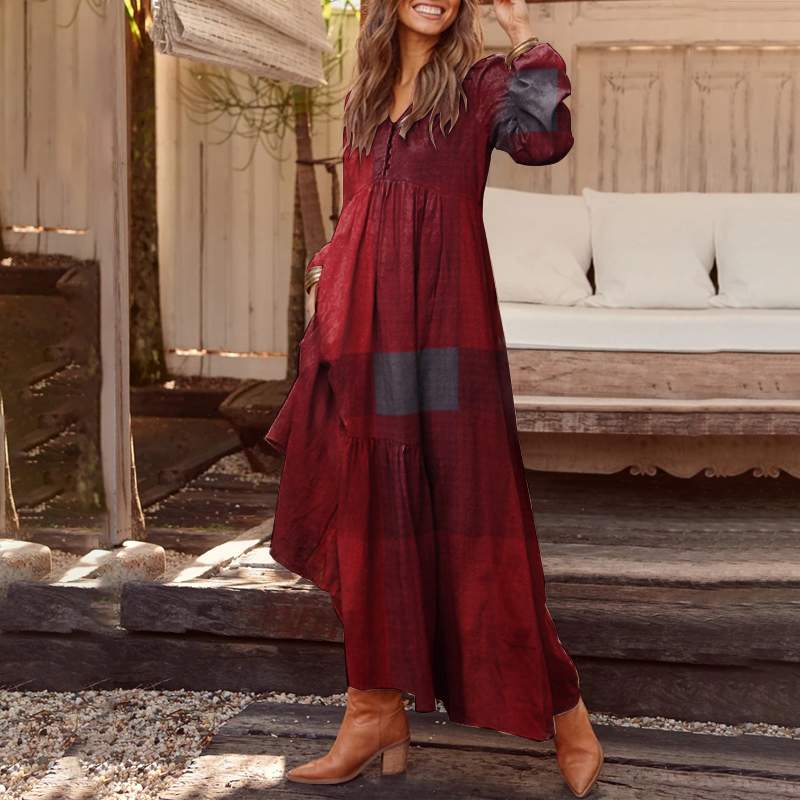 Bohemian Shirt Dress Women Maxi Sundress