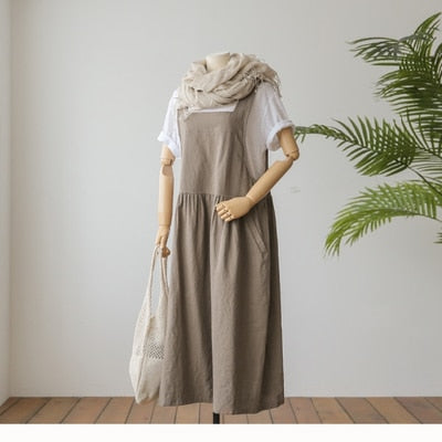 Dress Ladies Dress Plus Size XL- 5XL Cotton Linen Women Tank