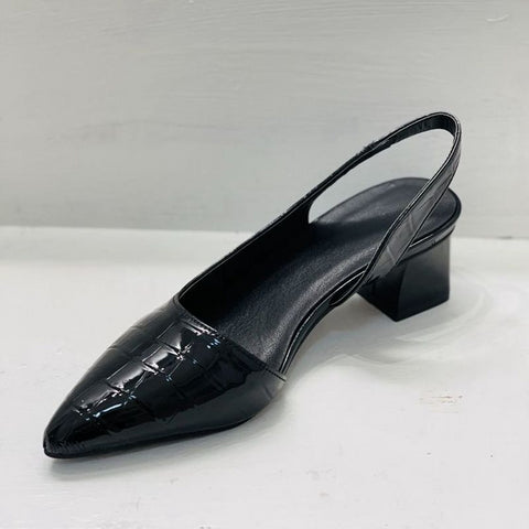 Genuien Leather Vintage Pointed Toe Women Shoes Pumps