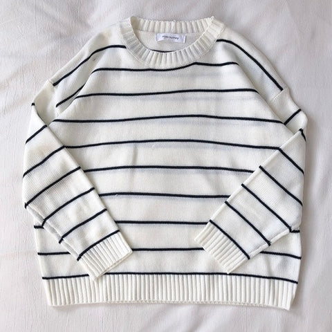 Pullover Loose Casual Stripe Oversize Knitted Sweater