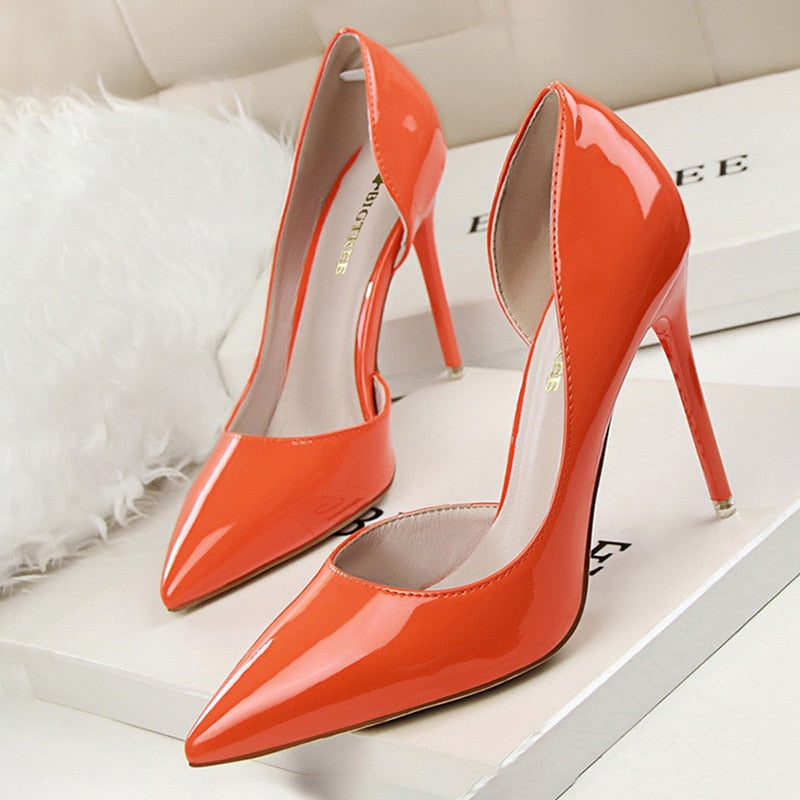 Shoes Patent Leather Heels Fashion Woman Pumps Stiletto Women Shoes