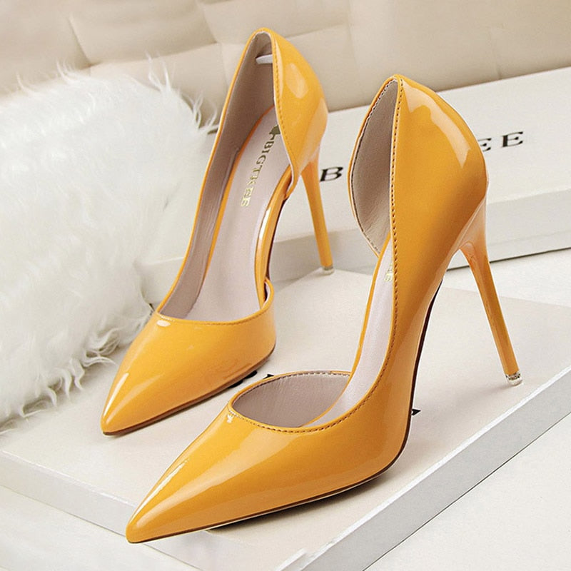 Shoes Patent Leather Heels Fashion Woman Pumps Stiletto Women Shoes