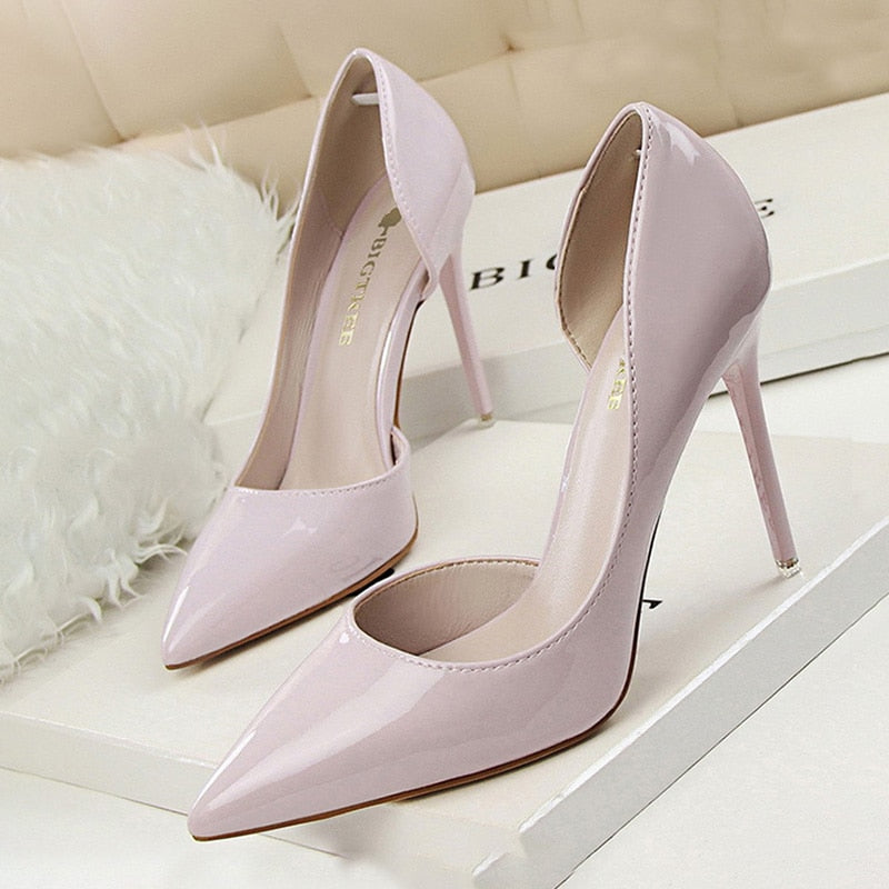 Shoes Patent Leather Heels Fashion Woman Pumps Stiletto Women Shoes