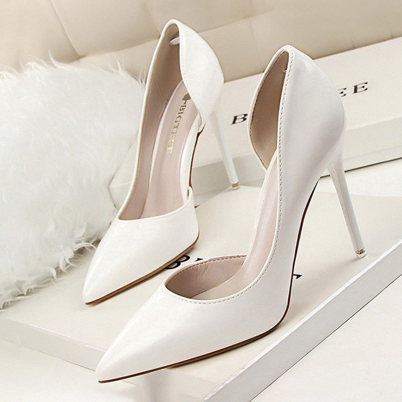 Shoes Patent Leather Heels Fashion Woman Pumps Stiletto Women Shoes