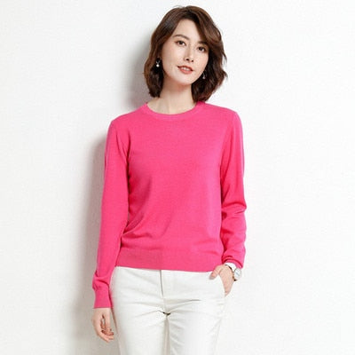 long-sleeved Knitted Pullovers Shirt Female Tops