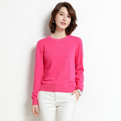 long-sleeved Knitted Pullovers Shirt Female Tops