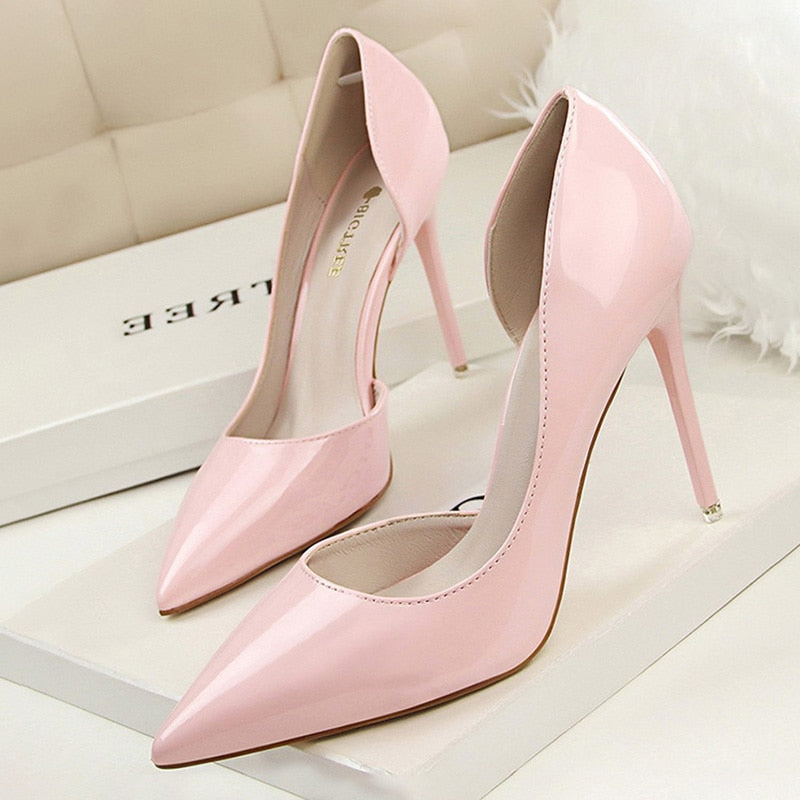 Shoes Patent Leather Heels Fashion Woman Pumps Stiletto Women Shoes