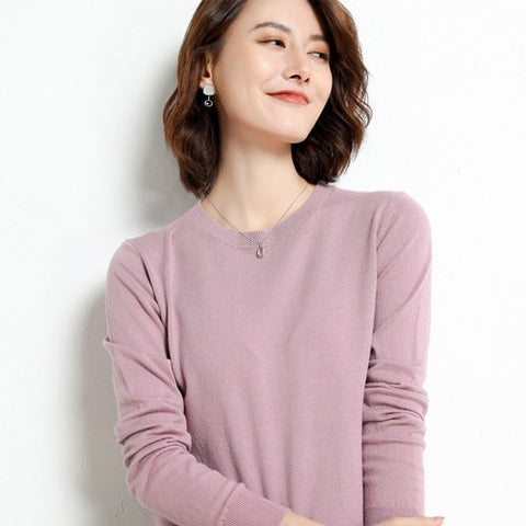 long-sleeved Knitted Pullovers Shirt Female Tops