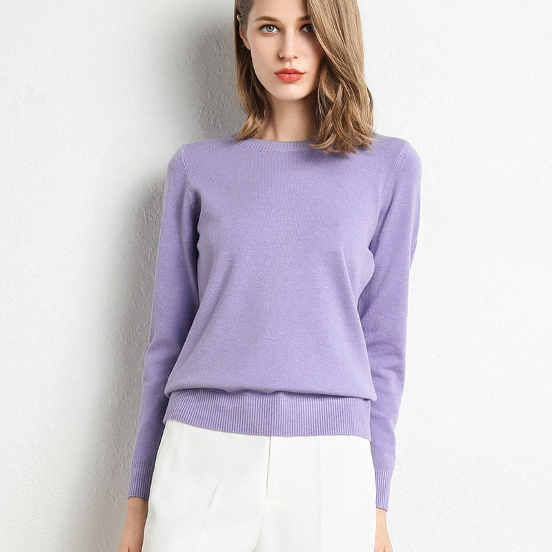 long-sleeved Knitted Pullovers Shirt Female Tops