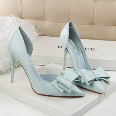 Fashion Women Shoes Wedding Bow High Heels Stiletto Heels Shallow Pointed