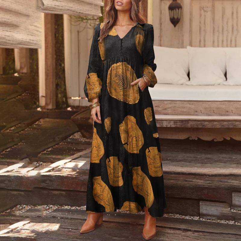 Bohemian Shirt Dress Women Maxi Sundress