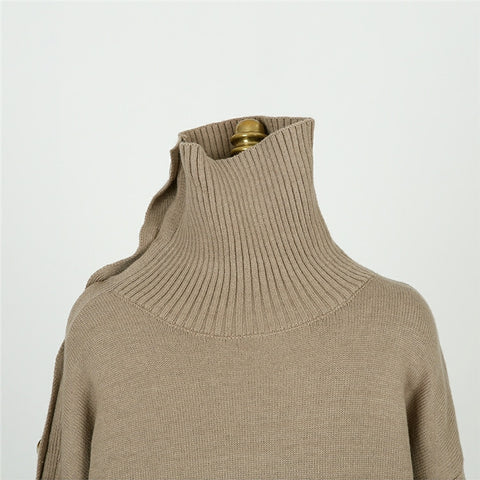 Sweater Strapless Button Korean Fashion Pullover Tops