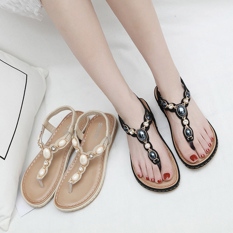 Bohemian Women Sandals Retro Fashion Sewing Beach Shoes