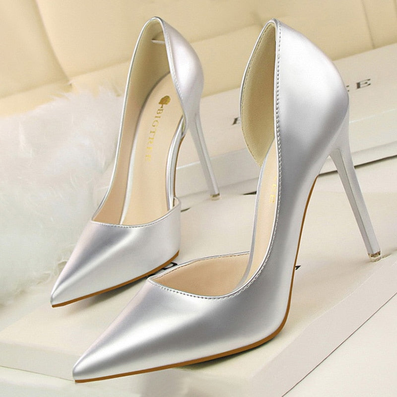 Shoes Patent Leather Heels Fashion Woman Pumps Stiletto Women Shoes