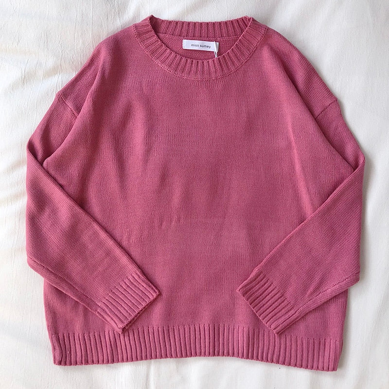 Pullover Loose Casual Stripe Oversize Knitted Sweater