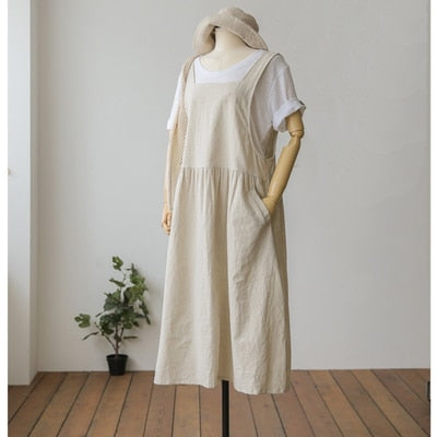 Dress Ladies Dress Plus Size XL- 5XL Cotton Linen Women Tank