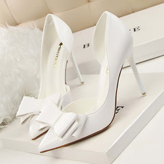 Fashion Women Shoes Wedding Bow High Heels Stiletto Heels Shallow Pointed