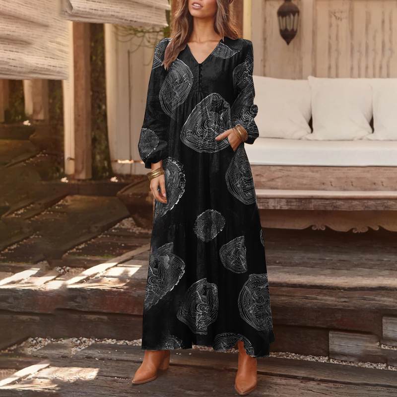 Bohemian Shirt Dress Women Maxi Sundress