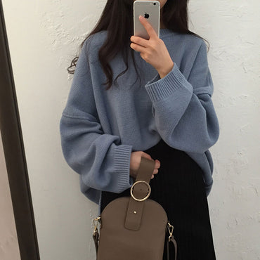 Chic Pullover Sweater Women Loose Lazy Oversize Knitted Tops Streetwear