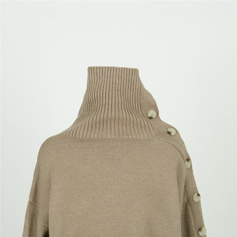 Sweater Strapless Button Korean Fashion Pullover Tops
