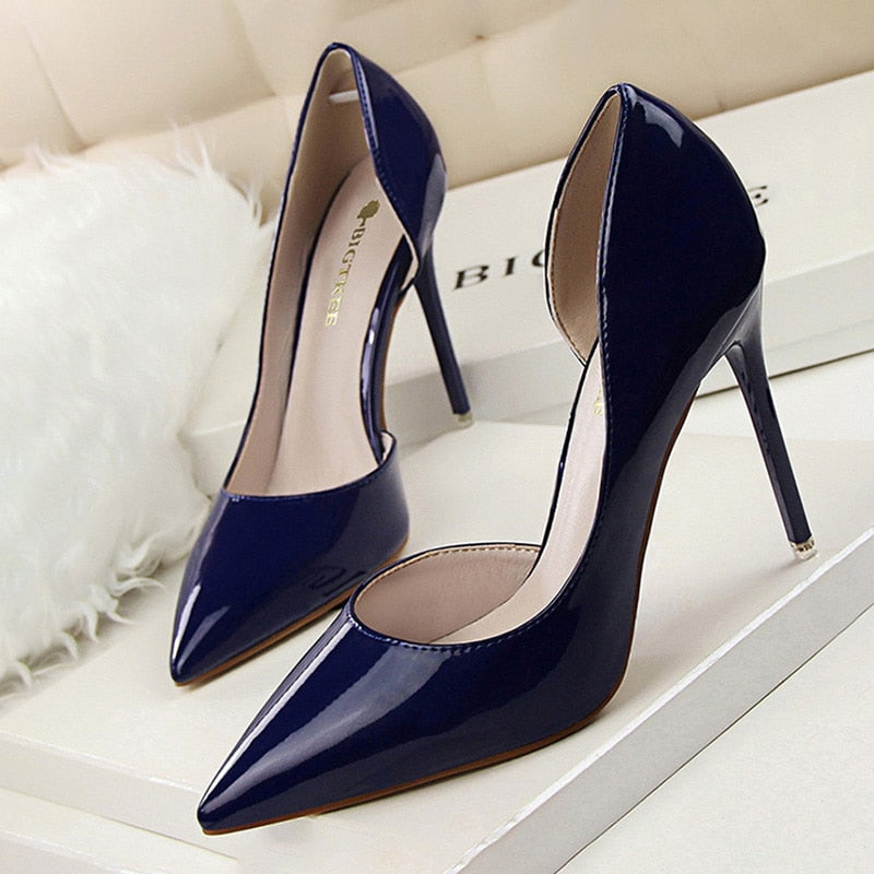 Shoes Patent Leather Heels Fashion Woman Pumps Stiletto Women Shoes