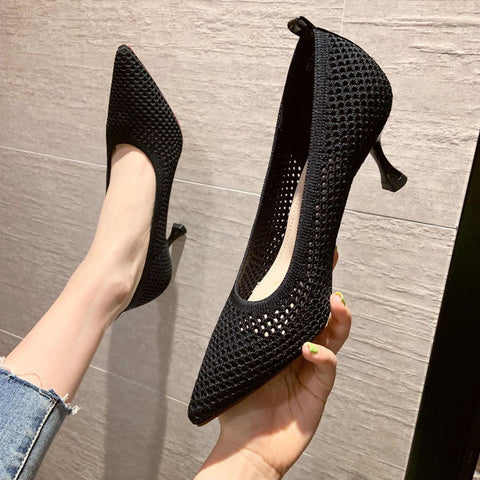 Women Pumps  Comfortable Triangle Heeled Party Shoes Stiletto Single  Shoes