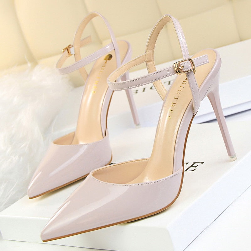 Shoes Patent Leather Heels Fashion Woman Pumps Stiletto Women Shoes