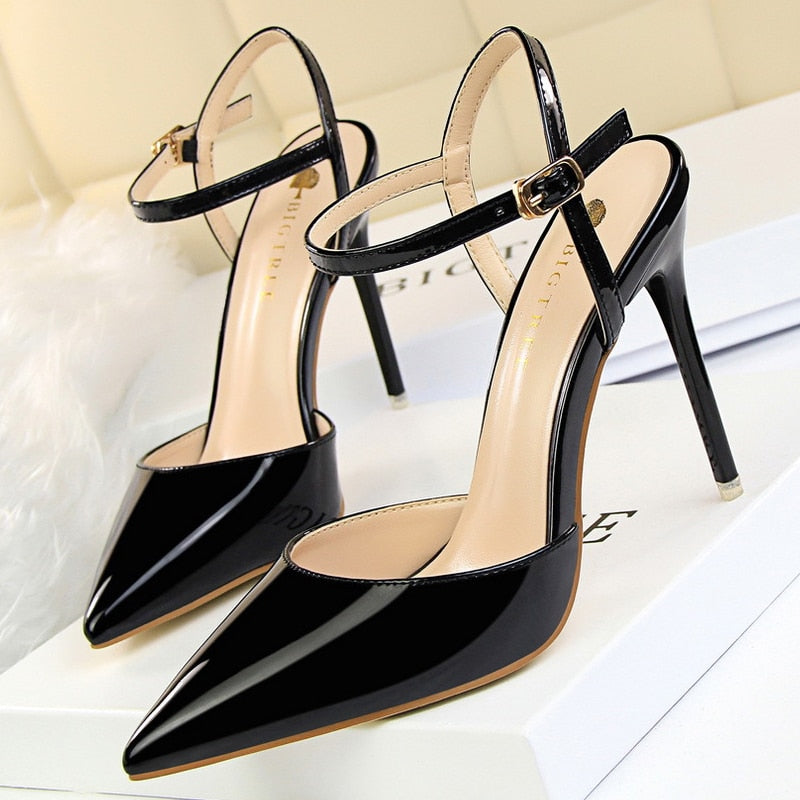 Shoes Patent Leather Heels Fashion Woman Pumps Stiletto Women Shoes