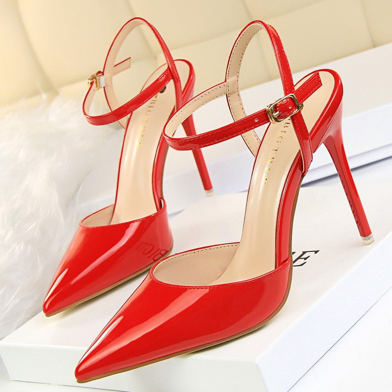 Shoes Patent Leather Heels Fashion Woman Pumps Stiletto Women Shoes