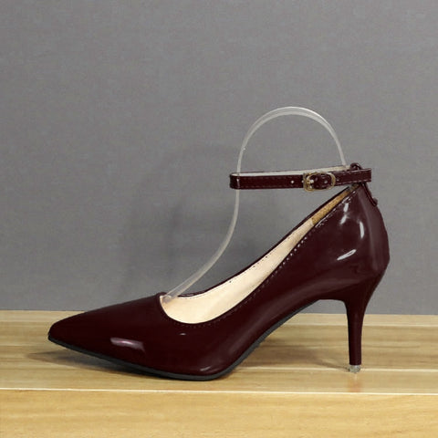 7cm Or 10cm Heels Buckle Women Pointed Toe Pumps Patent Leather Shoes