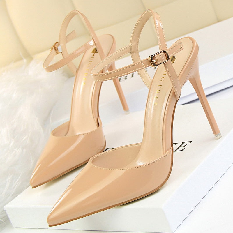 Shoes Patent Leather Heels Fashion Woman Pumps Stiletto Women Shoes