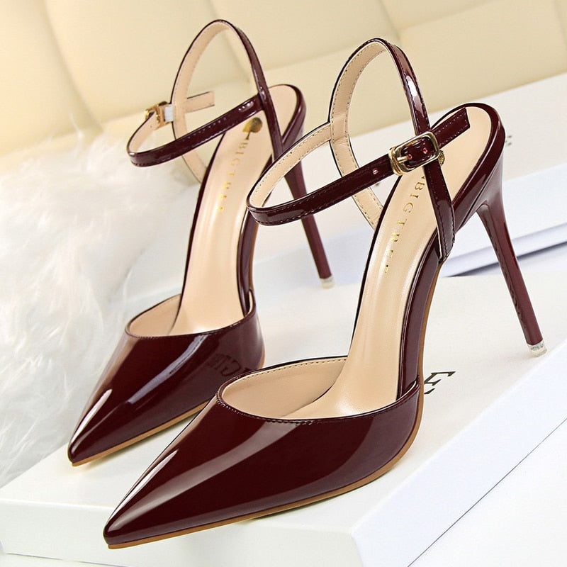 Shoes Patent Leather Heels Fashion Woman Pumps Stiletto Women Shoes