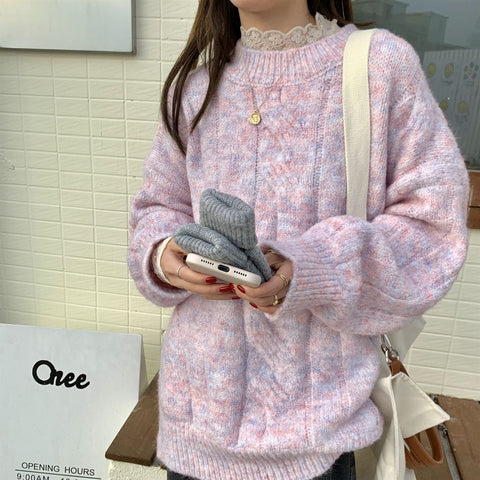 Fashion Twist Striped Sweater Women Retro Pullover Loose