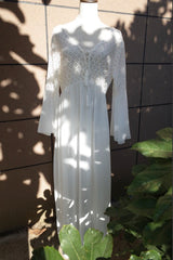 Boho White  Patchwork Lace Up Maxi Dress