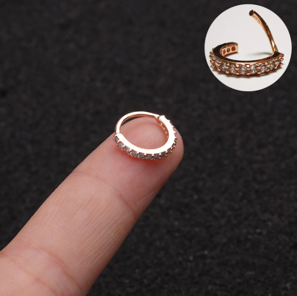 Cz Cartilage Huggie Hoop Earring