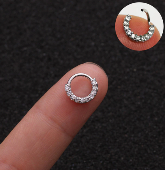 Cz Cartilage Huggie Hoop Earring