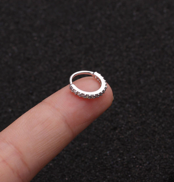 Cz Cartilage Huggie Hoop Earring