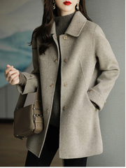 Plus Size Long Wool Coat Elegant Vintage Coat  Jacket