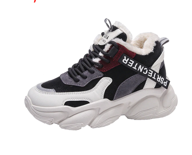 Platform Woman Boots Plush Casual Sneakers